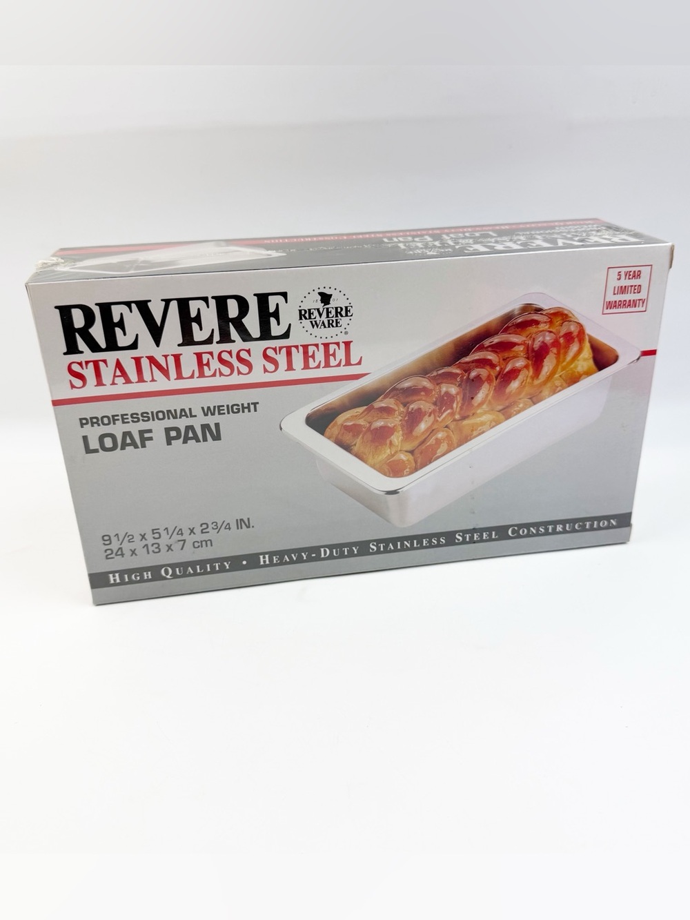 Vtg Revere Ware Stainless Steel Bread Loaf Pan 2 QT 9-1/2x5-1/4x2-3/4” New 1996